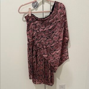 The Impeccable Pig Pink and Black Patterned Dress